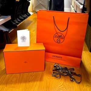 Hermes Empty Gift Box with Ribbon and Gift Bag